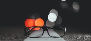 glasses and out of focus lights