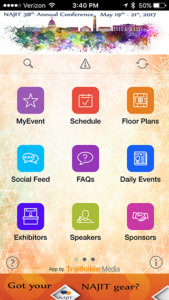 NAJIT 2017 app screen shot